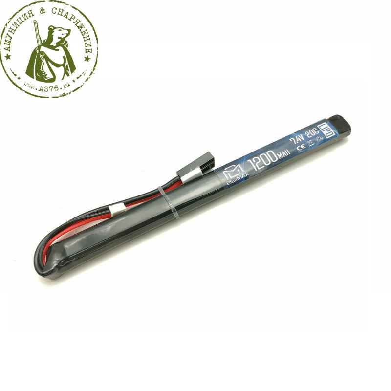АКБ BlueMAX 1200mAh Lipo 7.4V 20C slim AK stick 11.5x17x185mm  АК-серия под крышку