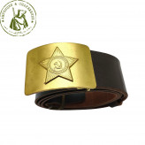 Ремень СССР с латунной пряжкой звезда солдатский