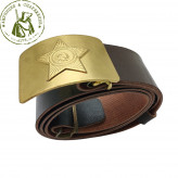 Ремень СССР с латунной пряжкой звезда солдатский